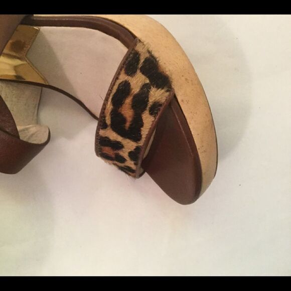 Michael Kors Calf Hair Animal Print Leather Wooden - Picture 9 of 11